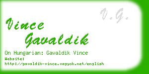 vince gavaldik business card